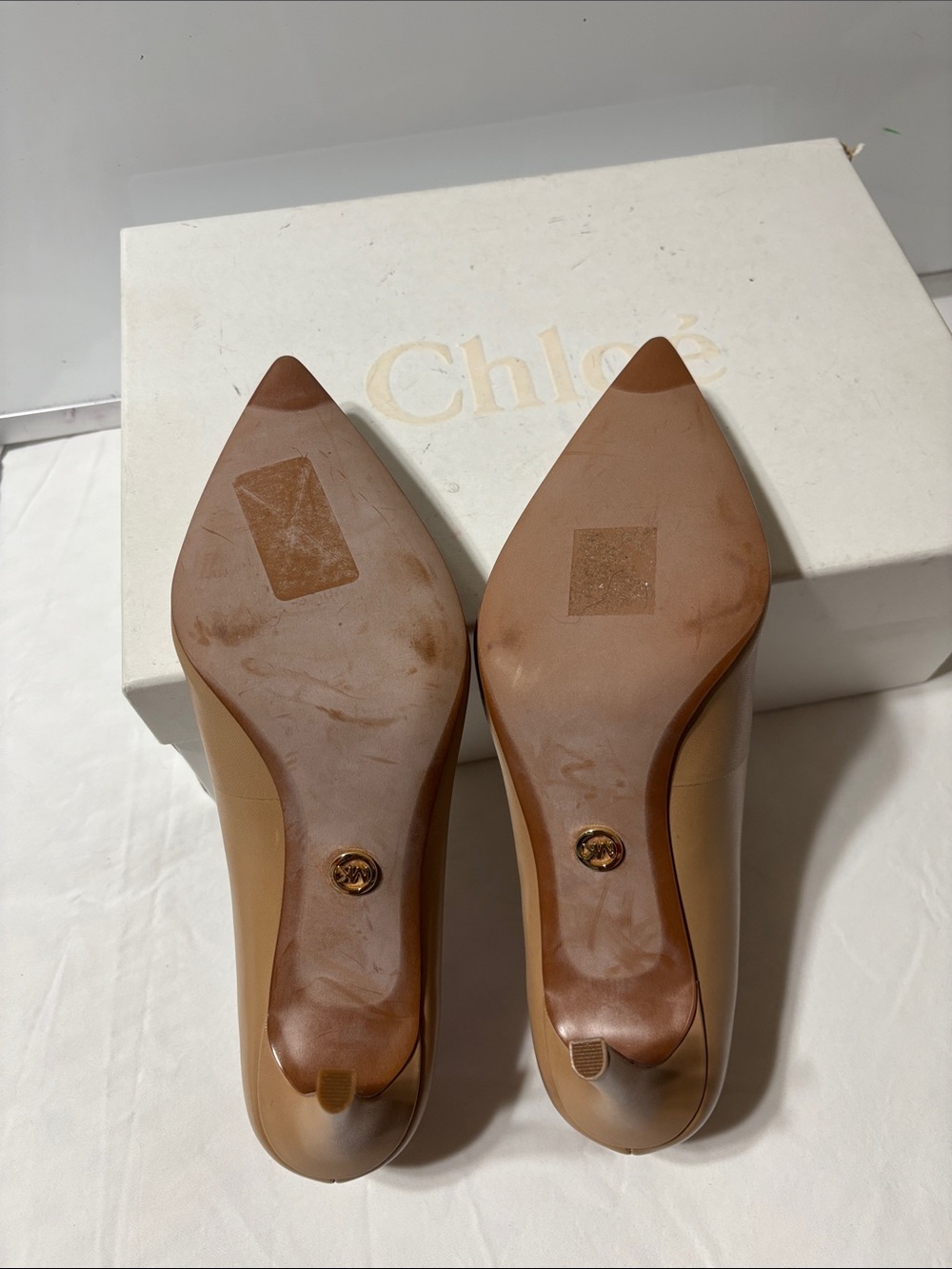 Michael Kors Taupe Pointed-Toe Leather Pumps. NWOT - Picture 8 of 10